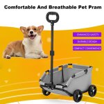 Poussette pour animaux de compagnie 4 roues poussette pliable pour chiens et chats chariot de voyage ...