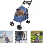 Poussette pour animaux - xuanyu - animaux voyage poussette pour chien - avec sac de rangement et housse ...