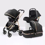 Poussette b�b� 3 en 1 portable pliable amortisseur � quatre roues pare - soleil � auvent complet poussette ...