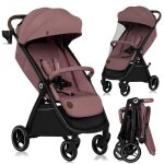 Poussette compacte lionelo ingrid - amortissements - jusqu� 22 kg - l�g�re & pliable - rose