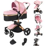 Poussette bebe cosy 3 en 1 magic zc - poussette combines pliage automatique 360 rotation grand panierpousset ...