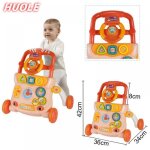 Poussette pour b�b� - facile � d�monter r�servoir lest� pneus silencieux volant avec musique - huole