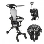 Poussette pour b�b� - mengda - poussette pliable l�g�re - avec capote pare - soleil noire - conception ...