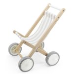 Poussette en bois - vg - 44687 - design en bois massif - roues en plastique - pour poup�es jusqu� 38 ...