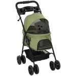 Poussette buggy pliable chien chat - pawhut - panier rangement porte - gobelets - tissu 300d oxford impermabl ...