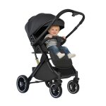 Poussette canne angle dassise r�glable de 95� � 175� cadre en acier au carbone 4 roues � suspension pare ...