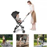 Poussette canne compacte - xuanyu - position allonge poussette compacte inclinable dune main grand panier ...