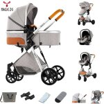 Poussette canne haute qualit 3 en 1 - magic zc - poussette combines bebe siges auto nacelle acec grand ...