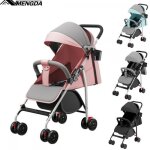 Poussette canne pliable - mengda - landau assis couch pousser ou tirer 4 roues - avec freins harnais ...