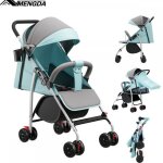 Poussette canne pliable - mengda - landau assis couch� pousser ou tirer 4 roues - avec freins harnais ...