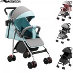 Poussette canne pliable - mengda - landau assis couch� pousser ou tirer 4 roues - avec freins harnais ...