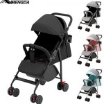 Poussette canne pliable - mengda - landau assis couch pousser ou tirer 4 roues - avec freins harnais ...