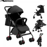 Poussette canne pliable - mengda - landau assis couch pousser ou tirer 4 roues - avec freins harnais ...