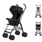 Poussette canne - xuanyu - poussette multiple - compacte - 4 eva roues - avec habillage pluie - noir