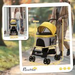 Poussette pour chien 2 - en - 1 trolley pour chien & sac de transport buggy pour chien pliable avec coussin ...