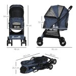 Poussette pour chien buggy pliable avec coussin 4 roues fen�tre en filet pour petits chiens et chats ...