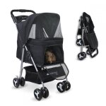 Poussette pour chien mobiclinic buggy pliable roues frein et 360 degrees panier de rangement et porte ...