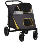 Poussette chien - pawhut - 4 roues - pliage en un clic - roues en eva - laisse de sécurité - charge 30 ... Poussette chien - pawhut - 4 roues - pliage en un clic - roues en eva - laisse de sécurité - charge 30 ...