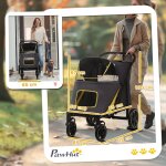 Poussette pour chien poussette pour chien pliable avec coussin et laisses de s�curit� poussette pour ...