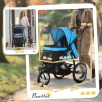 Poussette pour chien avec r�flecteurs pliable panier de rangement protection solaire fen�tre en filet ...