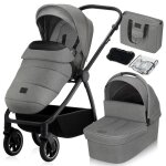 Poussette combin�e 2en1 lionelo meril - jusqu� 22kg - pack poussette nacelle sac et accessoires - gris ...