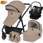Poussette combine 4en1 lionelo bianka - jusqu 22kg - pack poussette nacelle sige auto base isofix ...