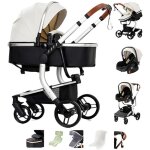 Poussette cosy voyage 3 en 1 - magic zc - poussette de luxe poussette bebe 0 a 3 ans poussettes pu leather ...