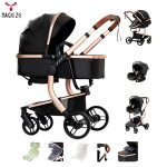 Poussette cosy voyage 3 en 1 - magic zc - poussettes pu leather poussette de luxe poussette bebe 0 a ...