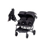 Poussette double 0 - 3 ans pliage � un bouton costway c�te � c�te - dossier r�glable - auvent � 5 niveaux ...