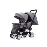 Poussette double pour jumeaux - gris