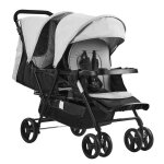 Poussette double - vevor - poussette jumeaux lgre pliable sige tandem - pour nouveau - n tout - petit ...