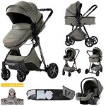Poussette magic zc poussette 3 en 1 pousette pousette trio 3 en 1 paysage �lev� avec grand panier sac ...