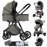 Poussette magic zc pousette trio 3 en 1 pousette poussette bebe jusqu� 15kg 0 - 3ans avec sac � main ...