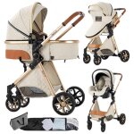 Poussette magic zc pousette trio 3 en 1 poussette pliable compacte jusqu� 15kg 0 - 3ans avec sac � main ...