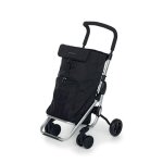 Chariot de courses - foppapedretti - 9702002903 - aluminium et polyester noir - 395 l - lger et rglable ...