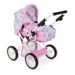 Poussette pour poupe - bayer chic - 560 - 53 - 2 en 1 - sac de transport amovible - fleurs rose violet ...