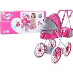 Poussette pour poupée - leantoys - leantoys - rose - sac en métal - grandes roues Poussette pour poupée - leantoys - leantoys - rose - sac en métal - grandes roues
