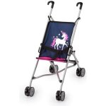 Poussette pour poupe licorne pliable - bayer design - convient pour poupes jusqu 46cm - doubles roues ...