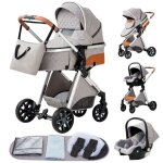 Poussette - pousette combin�e trio 3 en 1 - alyikou - pour 0 - 3 ans - lv9 - siege auto - position allong�e ...