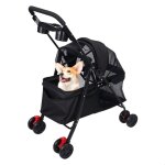 Poussette quadruple roues pour chiens et chats - cremlank - maille visible - plastique tissu oxford - ... Poussette quadruple roues pour chiens et chats - cremlank - maille visible - plastique tissu oxford - ...