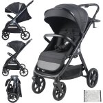 Poussette spacely noir 22 kg confortable et spacieuse avec capote xxl