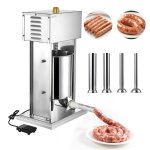 Poussoir � saucisses �lectrique 10 l - vevor - machine � saucisses verticale en acier inoxydable - avec ...