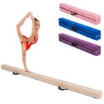 Poutre de gymnastique pliable 210cm pour enfants costway - poign�es de transport - 4 patins antid�rapants ...