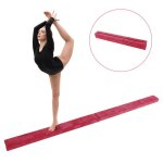 Poutre de gymnastique pliable 210cm pour enfants avec housse en cuir et fond antid�rapant poign�es rose ...