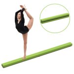 Poutre de gymnastique pliable 210cm pour enfants avec housse en cuir et fond antid�rapant poign�es vert ...
