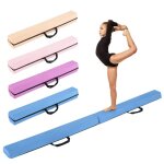 Poutre de gymnastique pliable pour enfants 210cm costway - en mousse eva et en daim amovible - poign�es ...