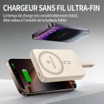 Power bank - sikenai - 10000mah - batterie externe magn�tique sans fil 15w
