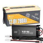 Power queen batterie au lithium 12v 280ah lifepo4 protection de froid 4000~15000cycles avec 12v40achargeur ...