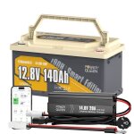 Powerqueen batterie au lithium vhicule 12v140ah batterie lifepo4 avec bluetooth 5. 0 sous sige hauteur ...