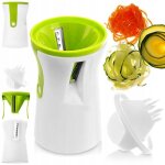 Pr�parateur de l�gumes et spaghetti r�pe � spirale 14 cm 3en1